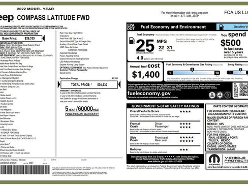 Used 2022 Jeep Compass Latitude image 3
