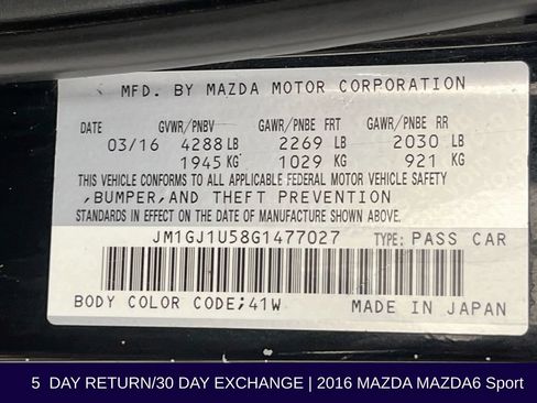 Used 2016 MAZDA MAZDA6 Sport FWD image 34