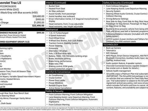 Used 2024 Chevrolet Trax LS w/ LS Convenience Package FWD image 12