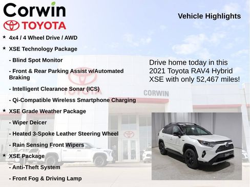 Used 2021 Toyota RAV4 XSE AWD/4WD image 7