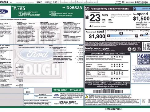 Certified 2023 Ford F150 Platinum w/ Equipment Group 701A High image 46