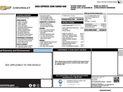 Used 2020 Chevrolet Express 2500 w/ Driver Convenience Package image 7