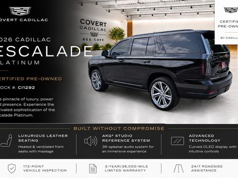 Certified 2026 Cadillac Escalade Platinum Sport w/ LPO, Floor Liner Package AWD/4WD image 3