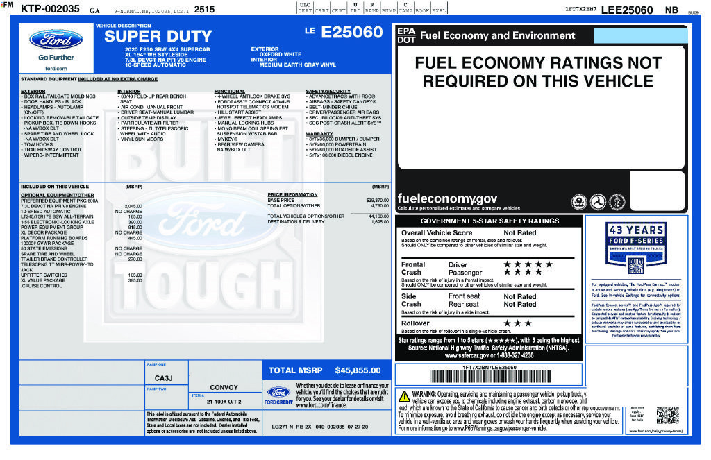 Used 2020 Ford F250 XL w/ Power Equipment Group AWD/4WD image 1