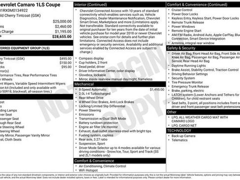 Used 2021 Chevrolet Camaro LS RWD image 10