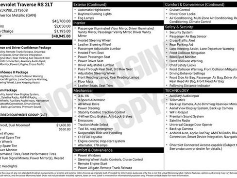 Used 2020 Chevrolet Traverse RS AWD/4WD image 2