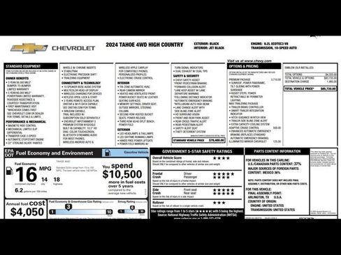Used 2024 Chevrolet Tahoe High Country w/ Premium Package AWD/4WD image 3