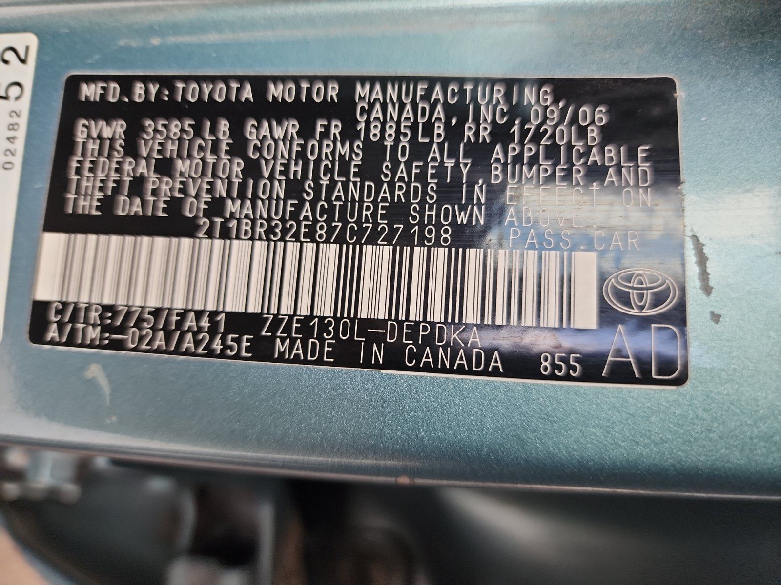 Used 2007 Toyota Corolla CE w/ All Weather Guard Pkg FWD image 14