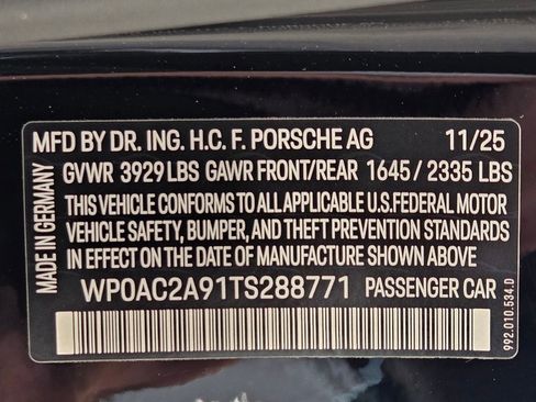 Certified 2026 Porsche 911 GT3 w/ Weissach Package RWD image 12