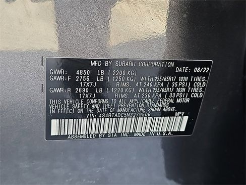 Used 2022 Subaru Outback Premium image 27