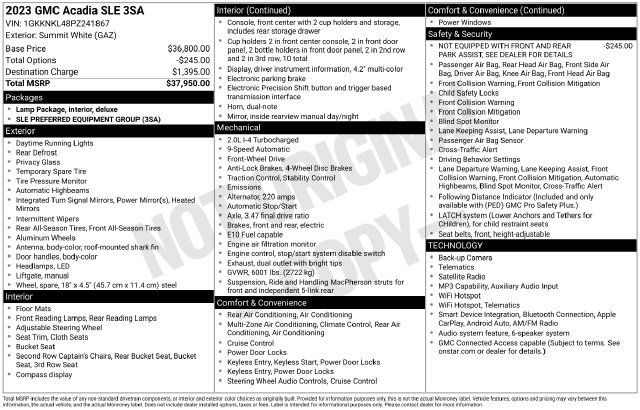 Used 2023 GMC Acadia SLE FWD image 4