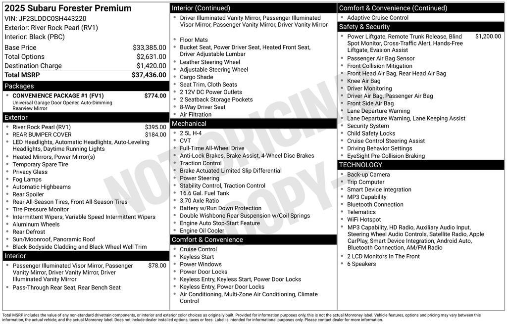 Used 2025 Subaru Forester Premium w/ Convenience Package #1 AWD/4WD image 6