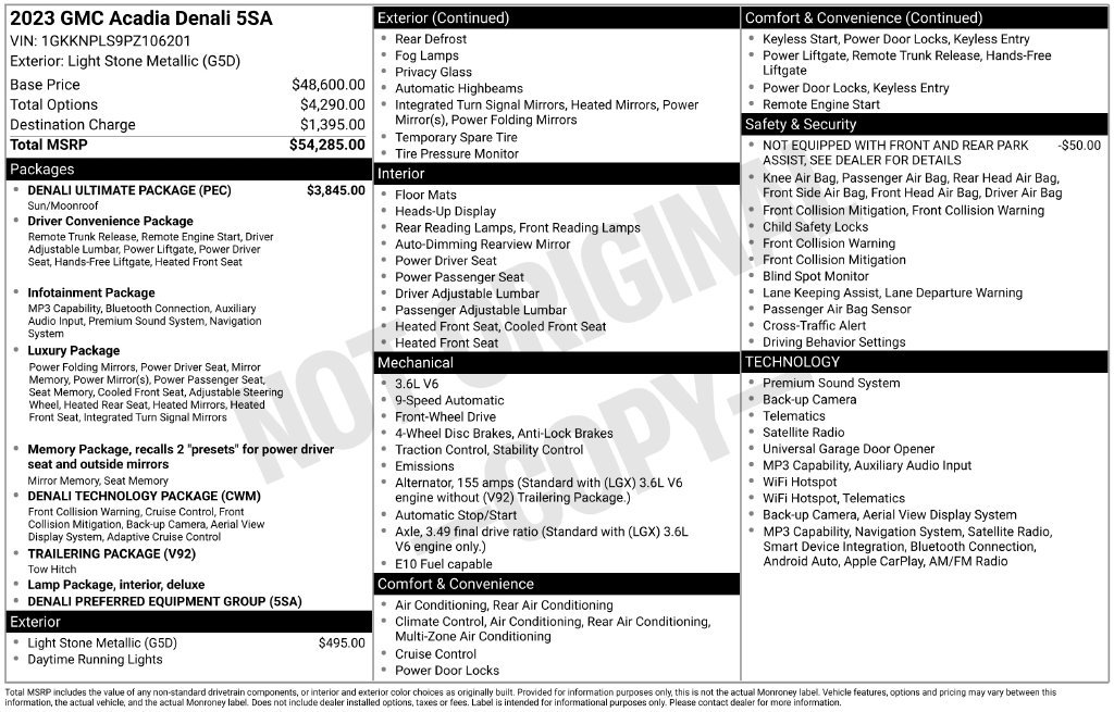 Used 2023 GMC Acadia Denali w/ Denali Ultimate Package FWD image 2