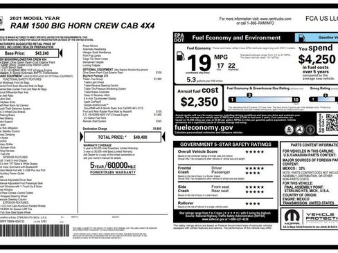 Used 2021 RAM 1500 Big Horn w/ Trailer Tow Group AWD/4WD image 4