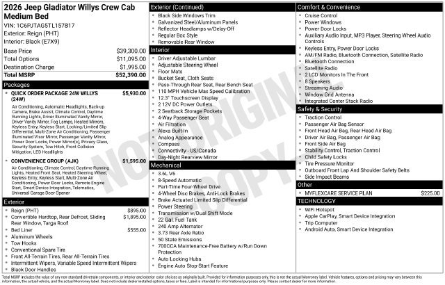 New 2026 Jeep Gladiator Sport AWD/4WD image 9