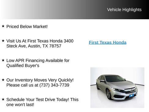 Used 2016 Honda Civic EX image 9