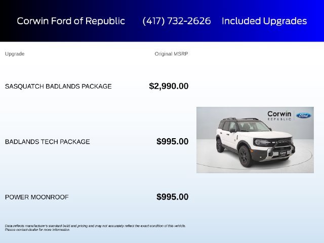 Used 2025 Ford Bronco Sport Badlands w/ Sasquatch Badlands Package AWD/4WD image 6