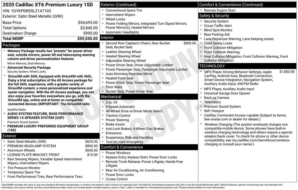 Certified 2020 Cadillac XT6 Premium Luxury AWD/4WD image 12