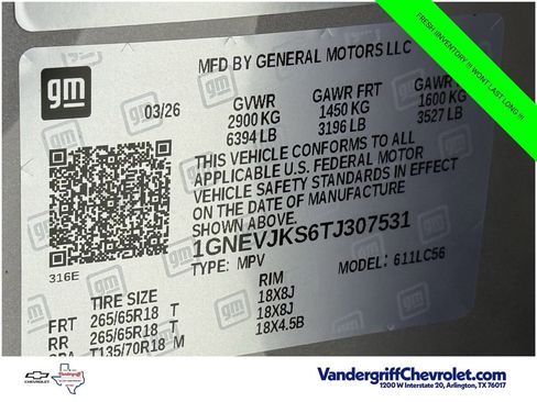 New 2026 Chevrolet Traverse Z71 w/ Enhanced Driving Package AWD/4WD image 22