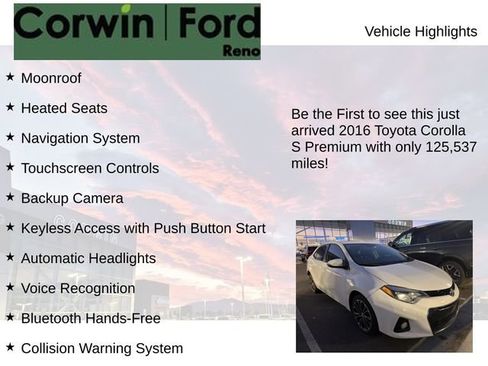 Used 2016 Toyota Corolla S Premium image 4