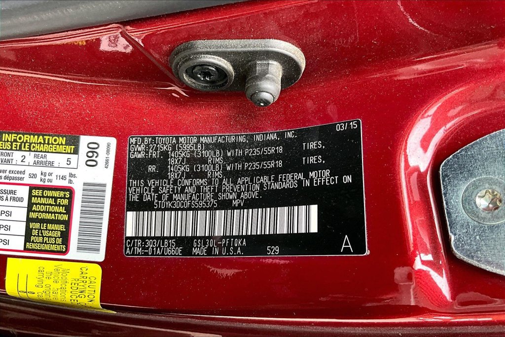 Used 2015 Toyota Sienna Limited FWD image 12
