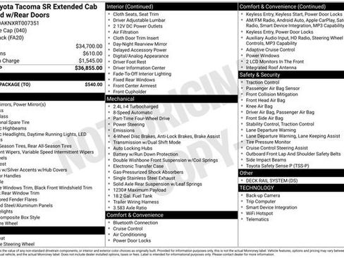 Used 2024 Toyota Tacoma SR w/ Towing Package AWD/4WD image 27