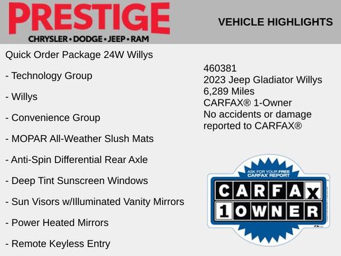 Used 2023 Jeep Gladiator Sport AWD/4WD image 2