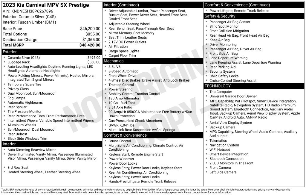 Used 2023 Kia Carnival SX Prestige FWD image 4