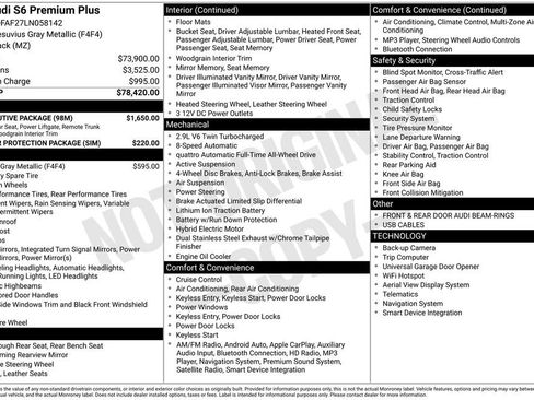 Used 2020 Audi S6 Premium Plus w/ S6 Executive Package image 18