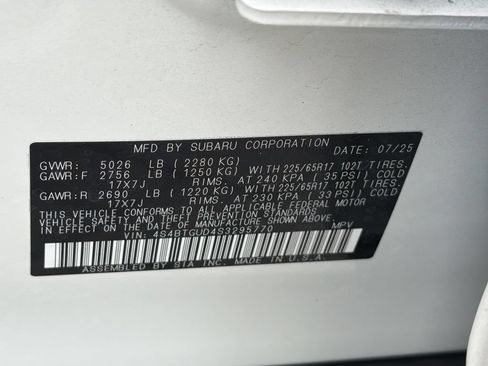 Certified 2025 Subaru Outback Wilderness w/ Wilderness Package AWD/4WD image 35