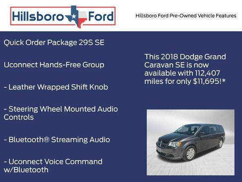 Used 2018 Dodge Grand Caravan SE w/ UConnect Hands-Free Group FWD image 3