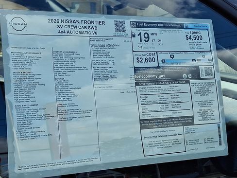 New 2026 Nissan Frontier SV w/ All-Weather Content Package image 18