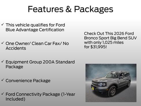 Certified 2026 Ford Bronco Sport Big Bend w/ Convenience Package AWD/4WD image 4