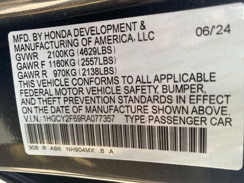 Certified 2024 Honda Accord EX-L image 38