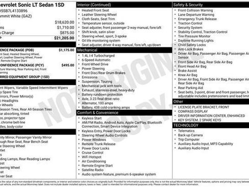 Used 2020 Chevrolet Sonic LT w/ Convenience Package image 3