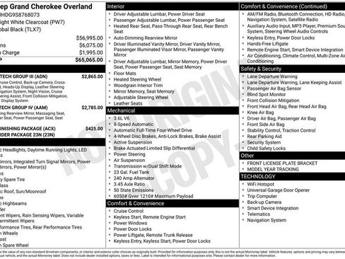 New 2025 Jeep Grand Cherokee Overland w/ Adv Protech Group III image 23