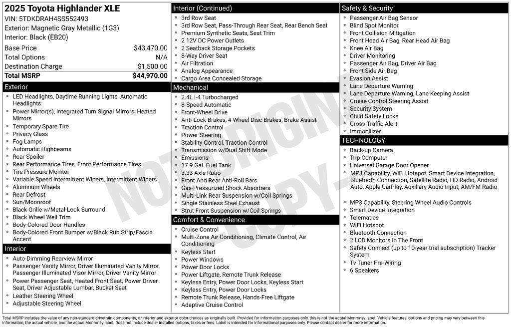 Used 2025 Toyota Highlander XLE FWD image 6