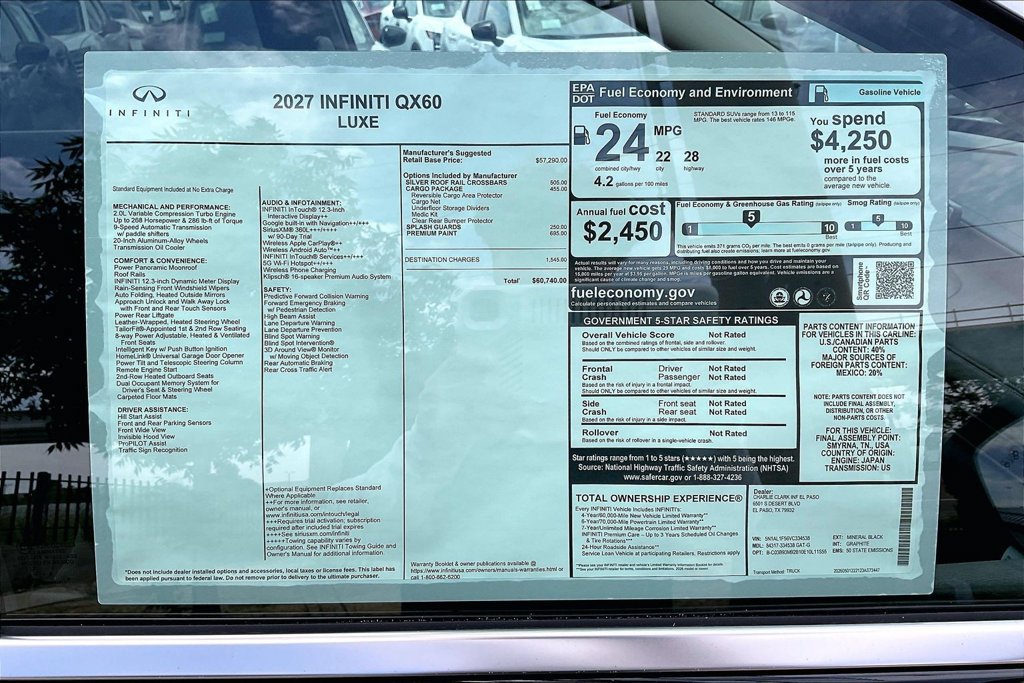 New 2027 INFINITI QX60 Luxe w/ Cargo Package FWD image 14