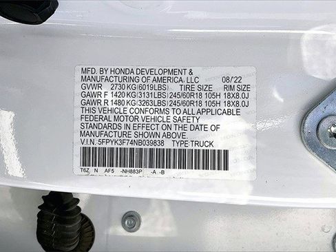 Certified 2022 Honda Ridgeline RTL-E image 19