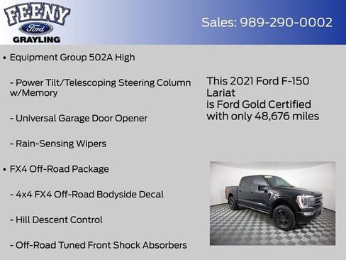 Used 2021 Ford F150 Lariat w/ Equipment Group 502A High AWD/4WD image 20