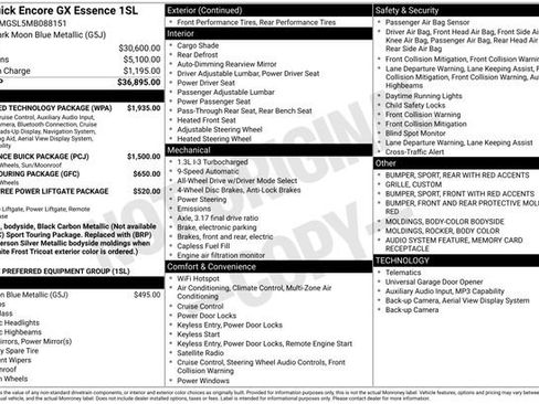 Used 2021 Buick Encore GX Essence w/ Advanced Technology Package AWD/4WD image 9