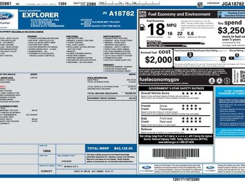 Used 2018 Ford Explorer XLT w/ Equipment Group 202A image 43