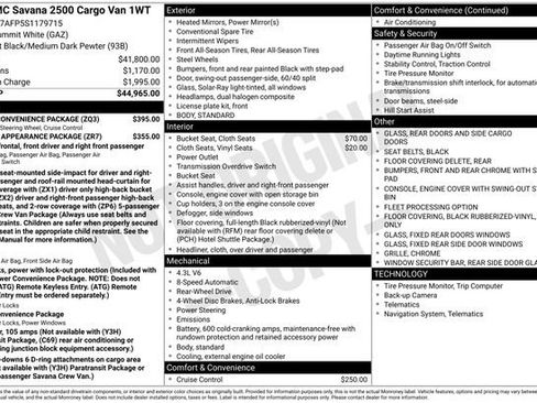 Used 2025 GMC Savana 2500 w/ Driver Convenience Package RWD image 12