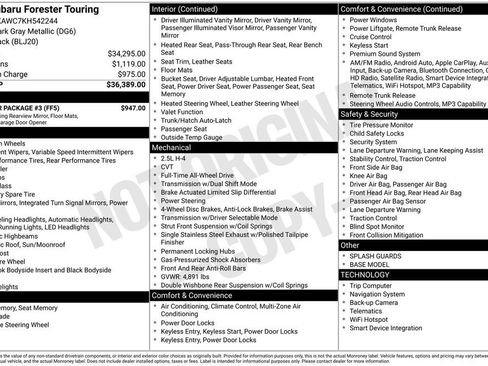 Used 2019 Subaru Forester Touring w/ Popular Package #3 image 4