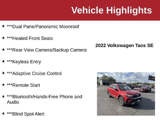 Used 2022 Volkswagen Taos SE AWD/4WD image 10