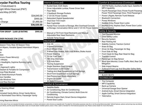 Used 2020 Chrysler Pacifica Touring image 1