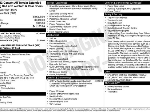Certified 2018 GMC Canyon All Terrain w/ All Terrain X Package AWD/4WD image 2