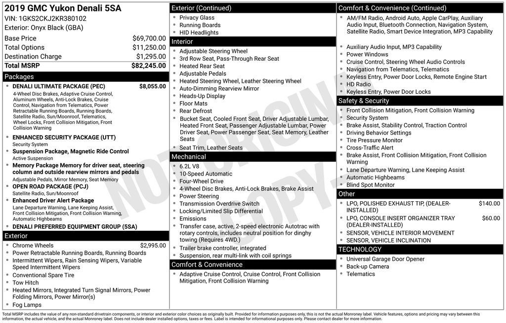 Certified 2019 GMC Yukon Denali w/ Denali Ultimate Package AWD/4WD image 48