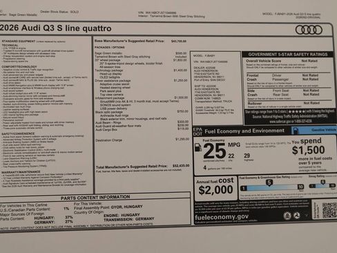 New 2026 Audi Q3 quattro 2.0T image 35