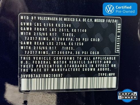 Certified 2024 Volkswagen Tiguan S w/ MDO Package, Three-Row image 32